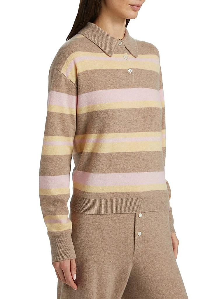 Guest in Residence Collegiate Striped Cashmere Polo Shirt 4