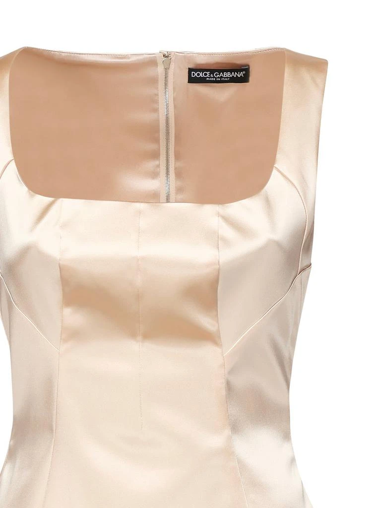 Dolce & Gabbana Dolce & Gabbana Stretch Satin Calf-Length Sheath Dress 3