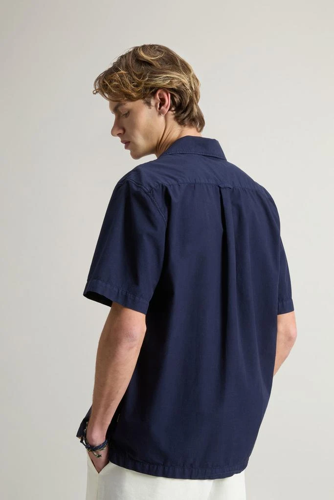 Woolrich Garment-Dyed Pure Cotton Pima Ripstop Shirt - Men - Blue 3