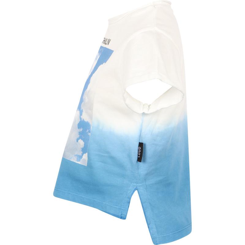 Loud Apparel We the children tie dye logo t shirt in white and blue
