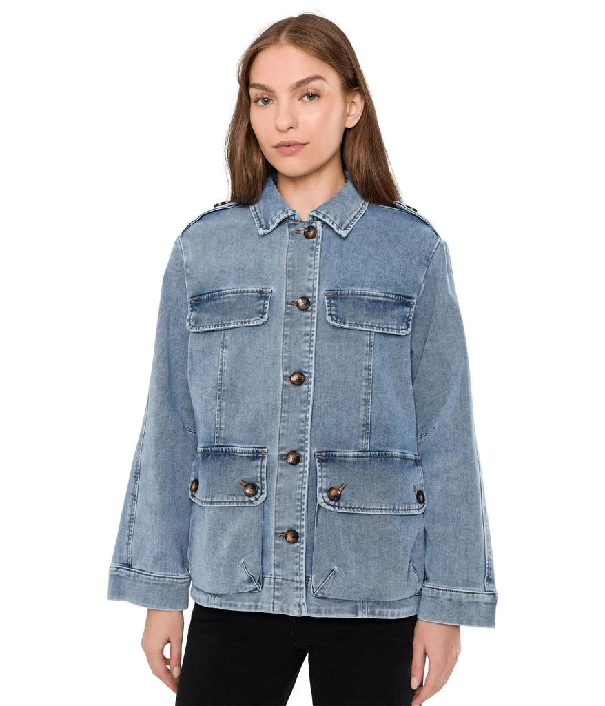 KUT from the Kloth Callista-Oversize Denim Jacket w/ Front Opening