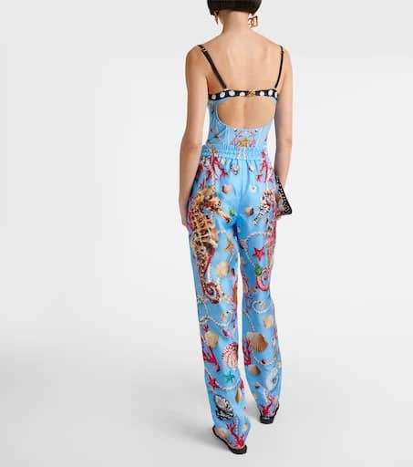 Dolce 
Gabbana Capri printed silk straight pants 3