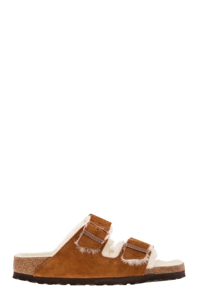 サンダル・ミュール BIRKENSTOCK ARIZONA - Suede lamb fur slipper (1001135 MINK) Birkenstock ARIZONA - SUEDE LAMB FUR SLIPPER - Sandals