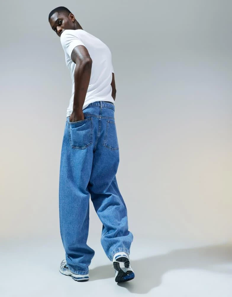 ASOS ASOS DESIGN super baggy jeans in light wash blue 3