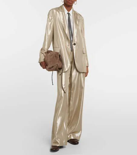 Brunello Cucinelli Metallic gabardine blazer 2