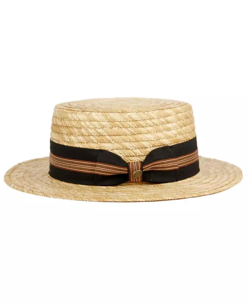 Angela & William Wheat Straw Skimmer Boater Hat 2