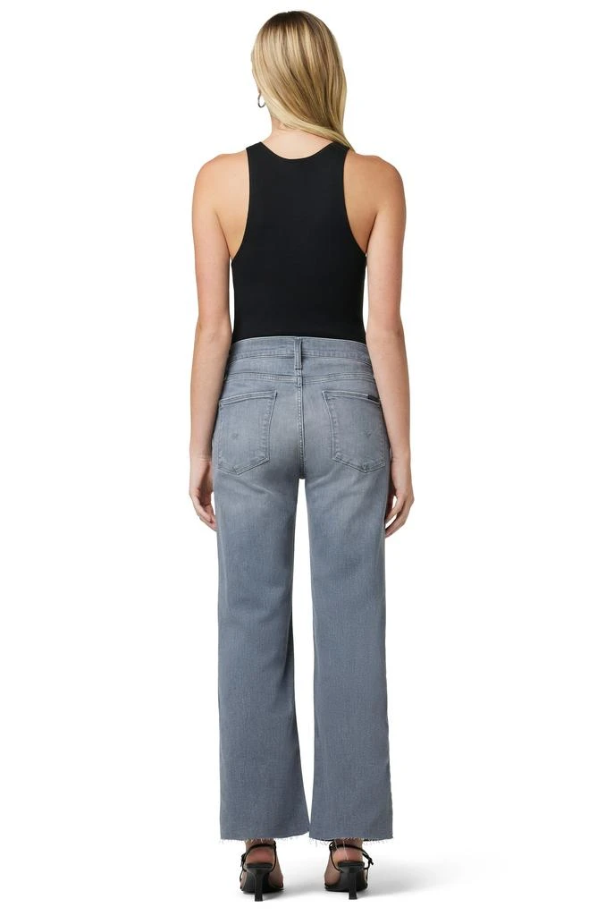 Hudson Rosalie High Waist Raw Hem Wide Leg Ankle Jeans 9