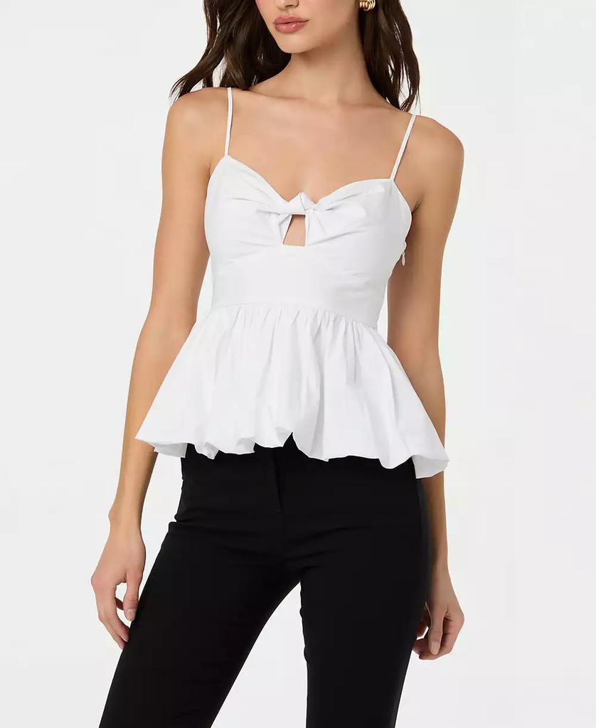ASTR Women's Twist-Front Bubble-Hem Top