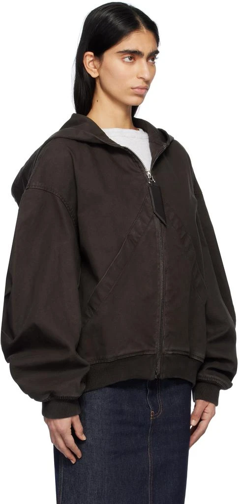 The Attico Brown Hooded Bomber Jacket 2