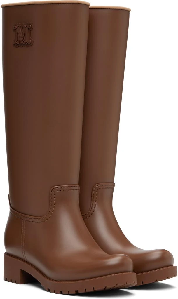 Max Mara Brown Rain Tall Boots 4
