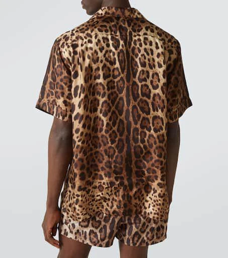Dolce 
Gabbana Leopard-print silk bowling shirt 4