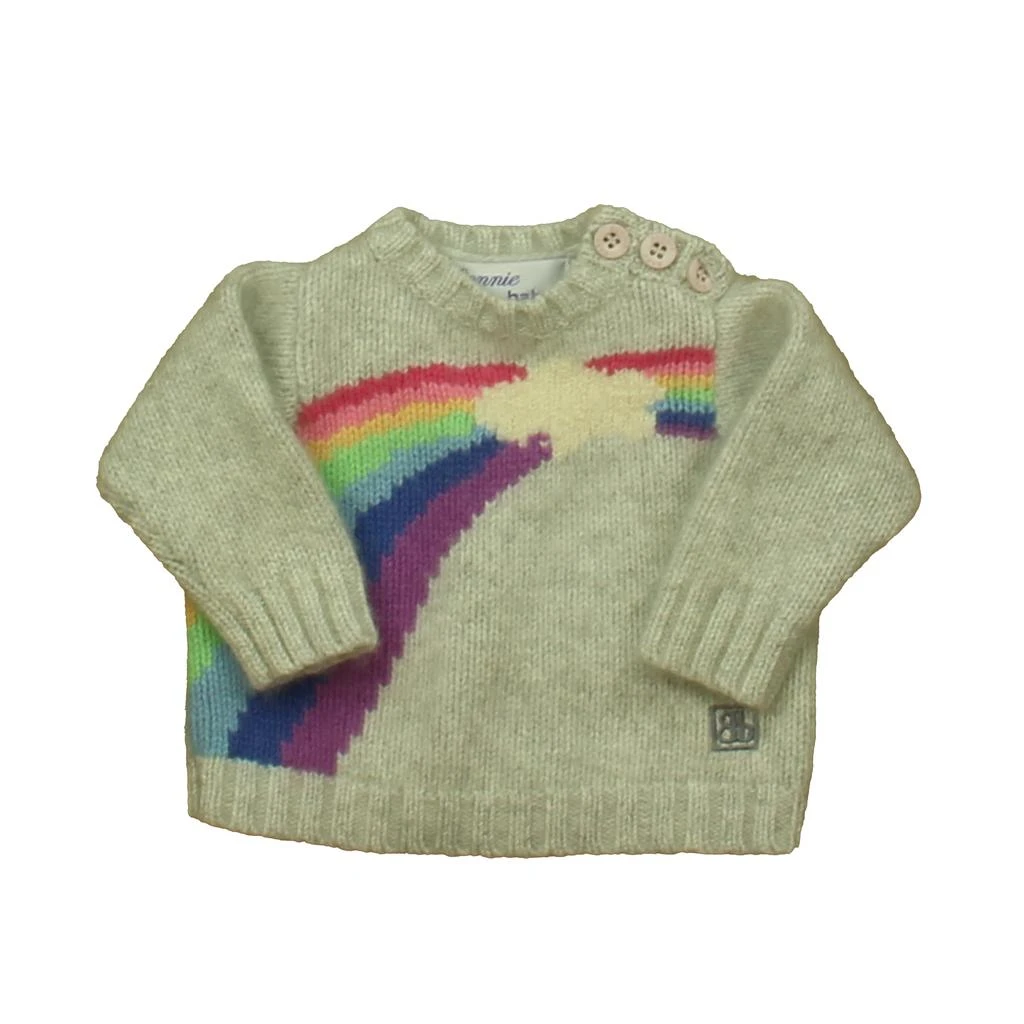 Bonnie Baby Girls Gray Rainbow Sweater 1