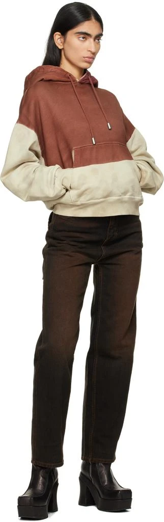 Eckhaus Latta Beige & Red Boxy Hoodie 5