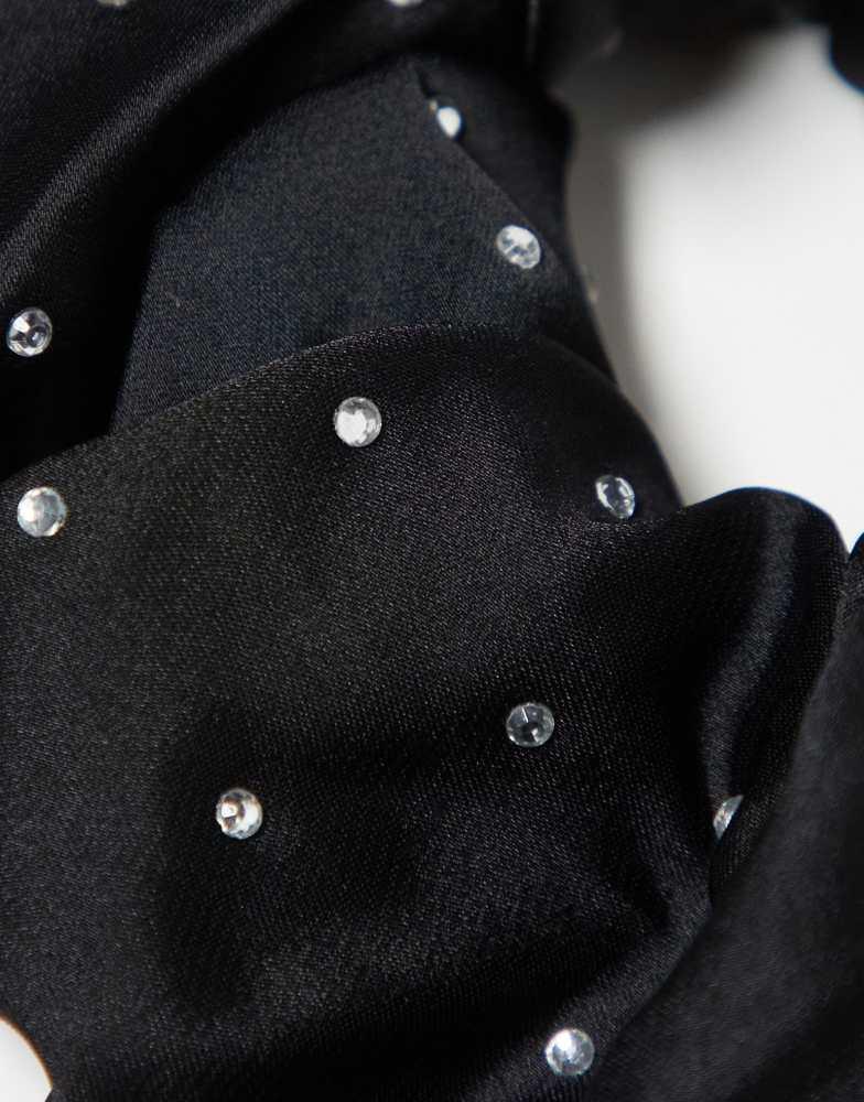 Kitsch Kitsch Fabric Rhinestone Scrunchie 1 Pack - Black