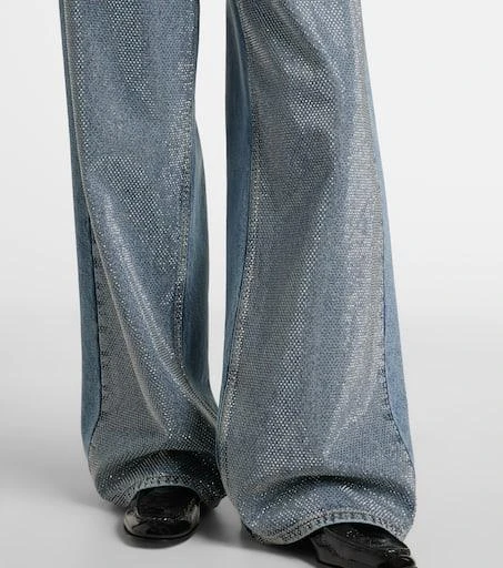 Stella McCartney Crystal-embellished wide-leg jeans 5
