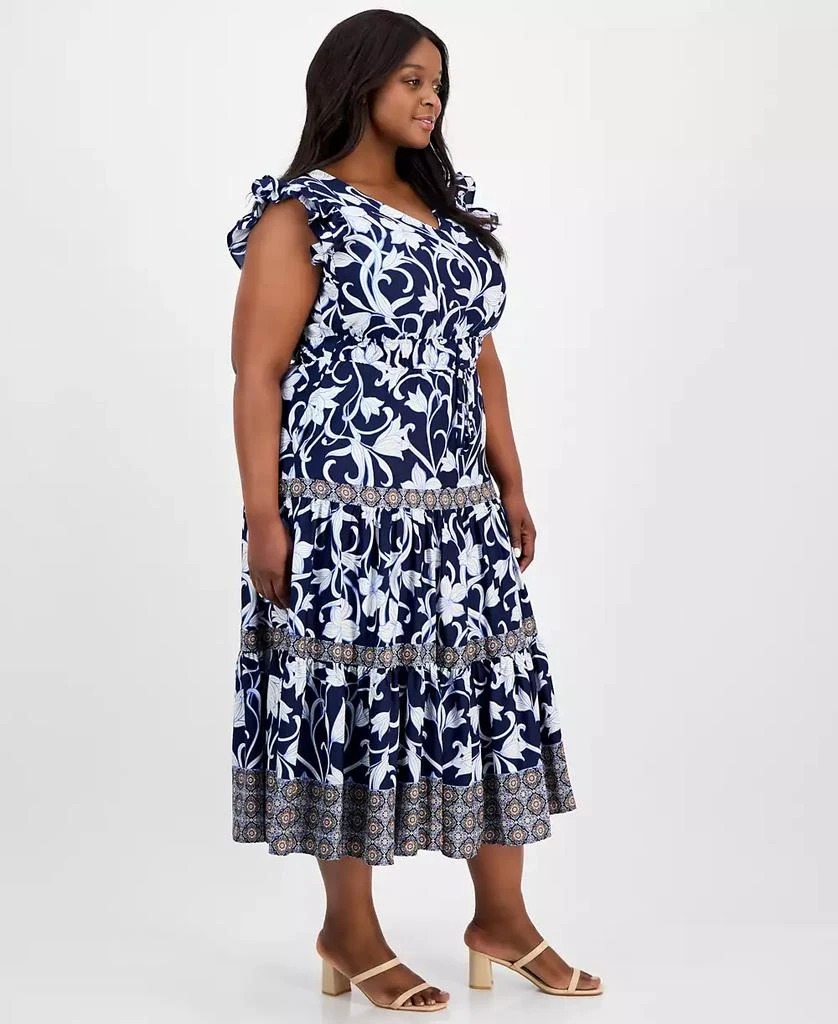 Anne Klein Plus Size Mixed-Print Tiered Maxi Dress 2