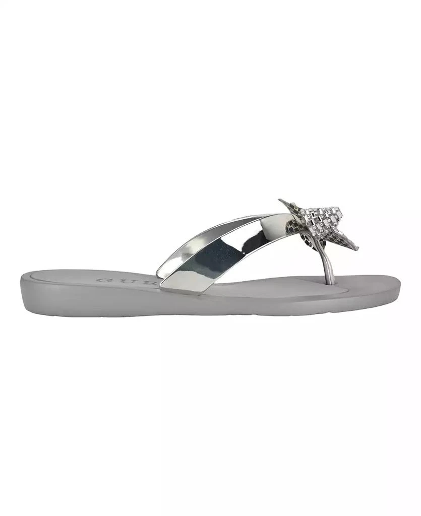 GUESS Women's Tata EVA Sparkle Bow Flip Flop Sandals 2