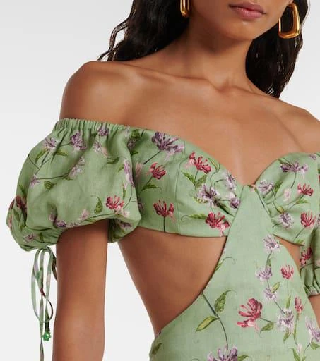 Agua by Agua Bendita Cielo Honeysuckle floral linen maxi dress 4