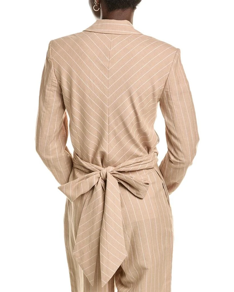 BCBG Cropped Front Tie Linen-Blend Jacket 2