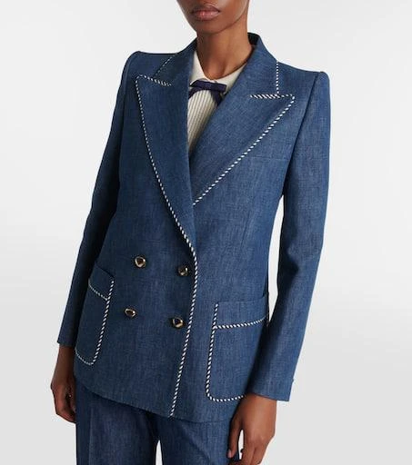 Valentino Double-breasted chambray blazer 6
