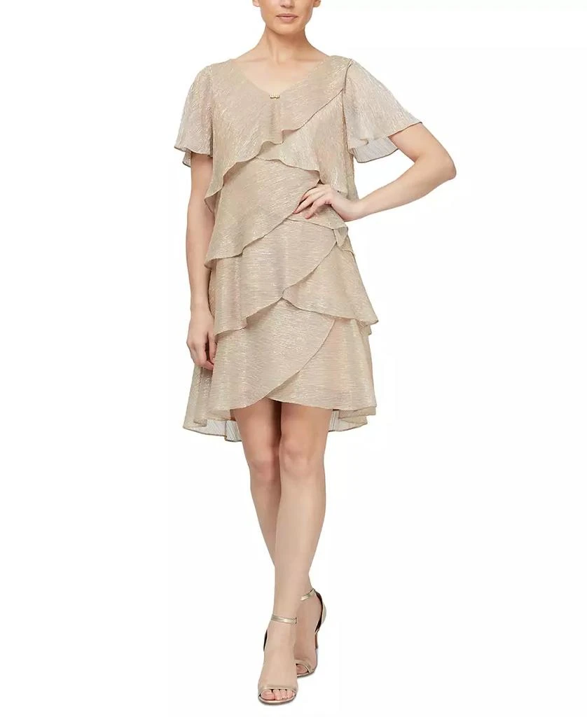SL Fashions Tiered Shimmer Shift Dress 1