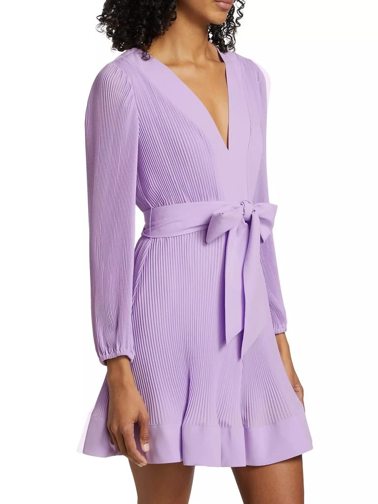 Milly Liv Pleated Tie-Waist Minidress 4