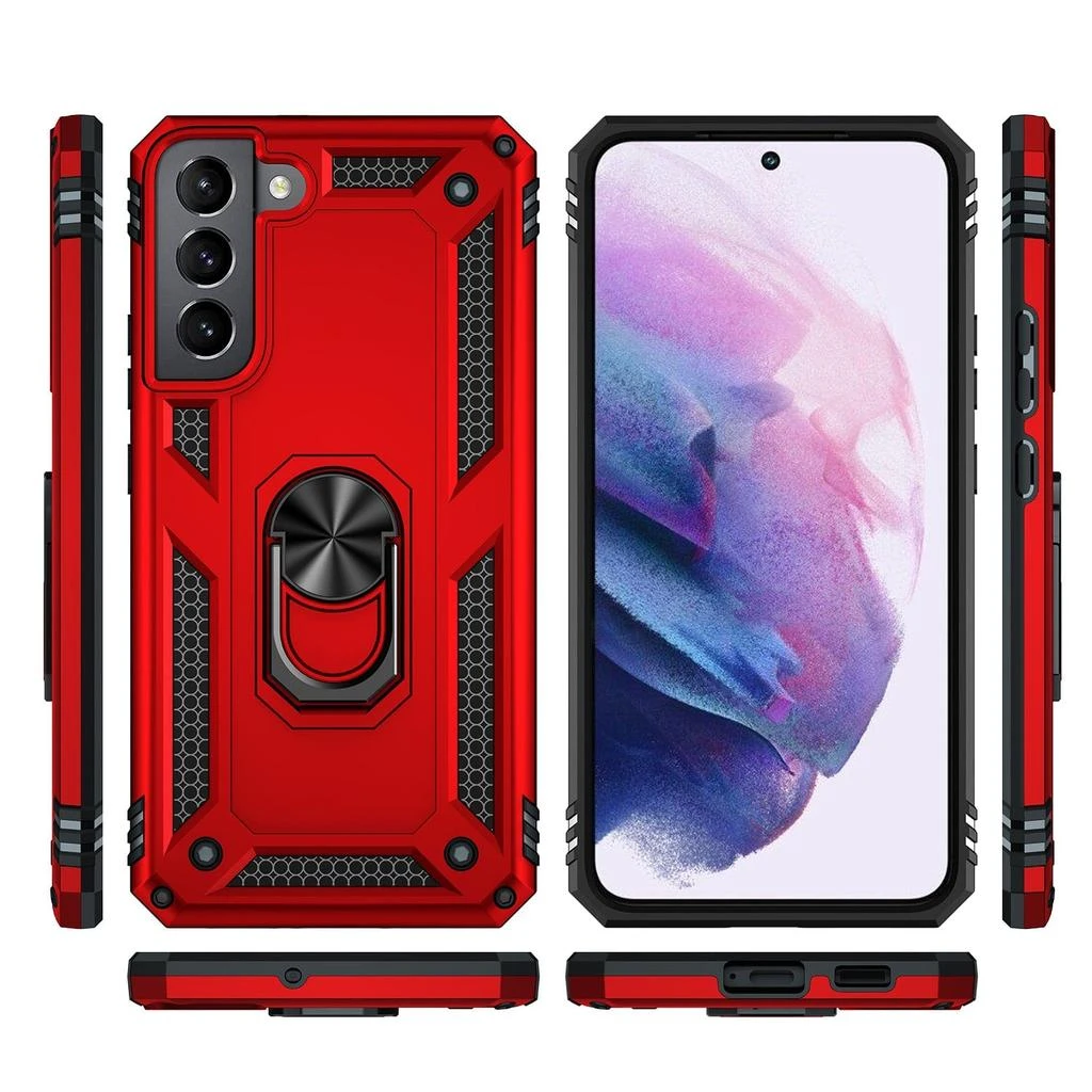 SAHARA - Red Military Kickstand Series Case with Belt Clip - Samsung Galaxy S22 Plus 3