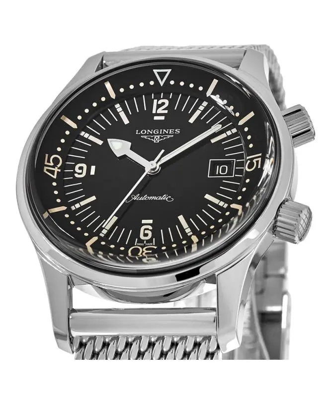 Longines Longines Legend Diver Automatic Automatic Black Dial Stainless Steel Men's Watch L3.774.4.50.6 2