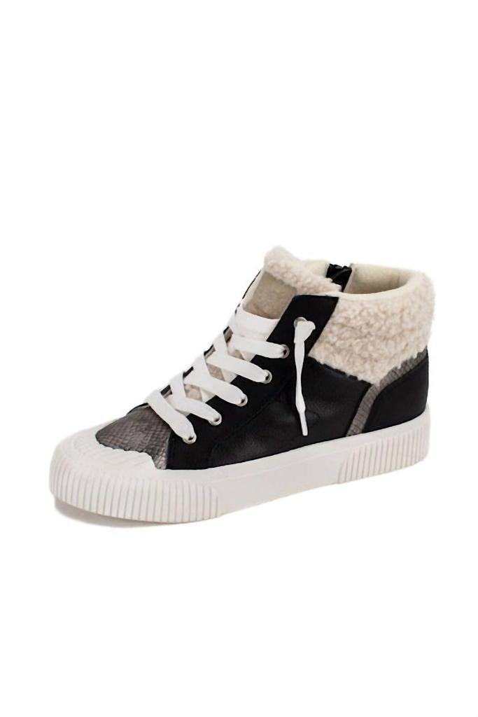 Yellow Box Women's Gaston High Top Sneaker In Black