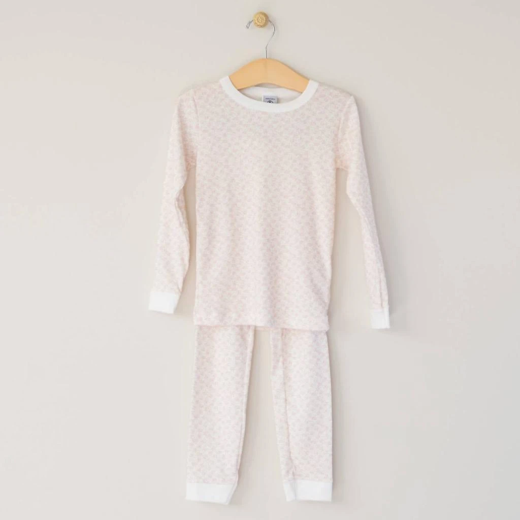 PETIT BATEAU Petit Bateau - Girls Floral Long John Pajama Set 1