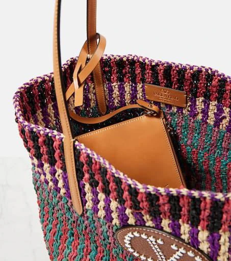 Valentino VLogo Signature Large straw tote bag 3