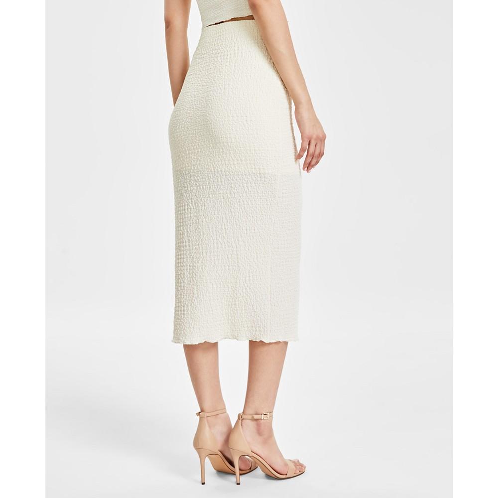 Macy's Bar III Women's Textured Midi Skirt, Created for Macy's