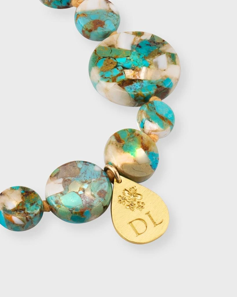 Devon Leigh Long Turquoise and Pearly Coin Necklace, 36"L 4