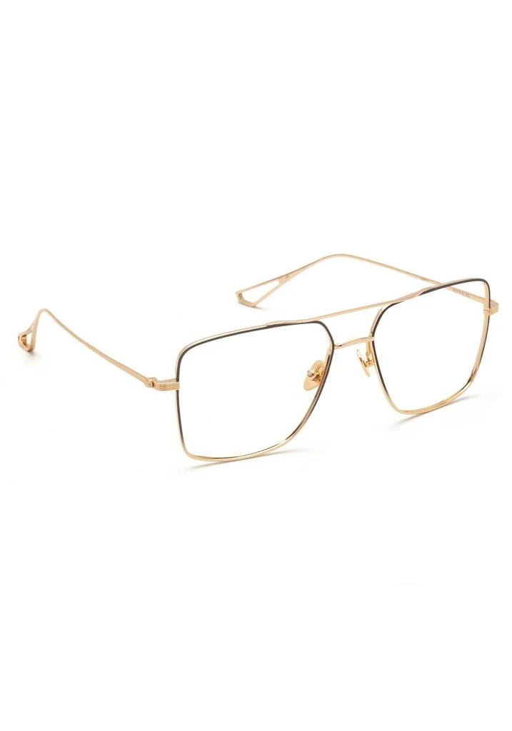 Krewe Unisex Reynolds Aviator Eyeglasses In 18K Matte Black Fade Titanium