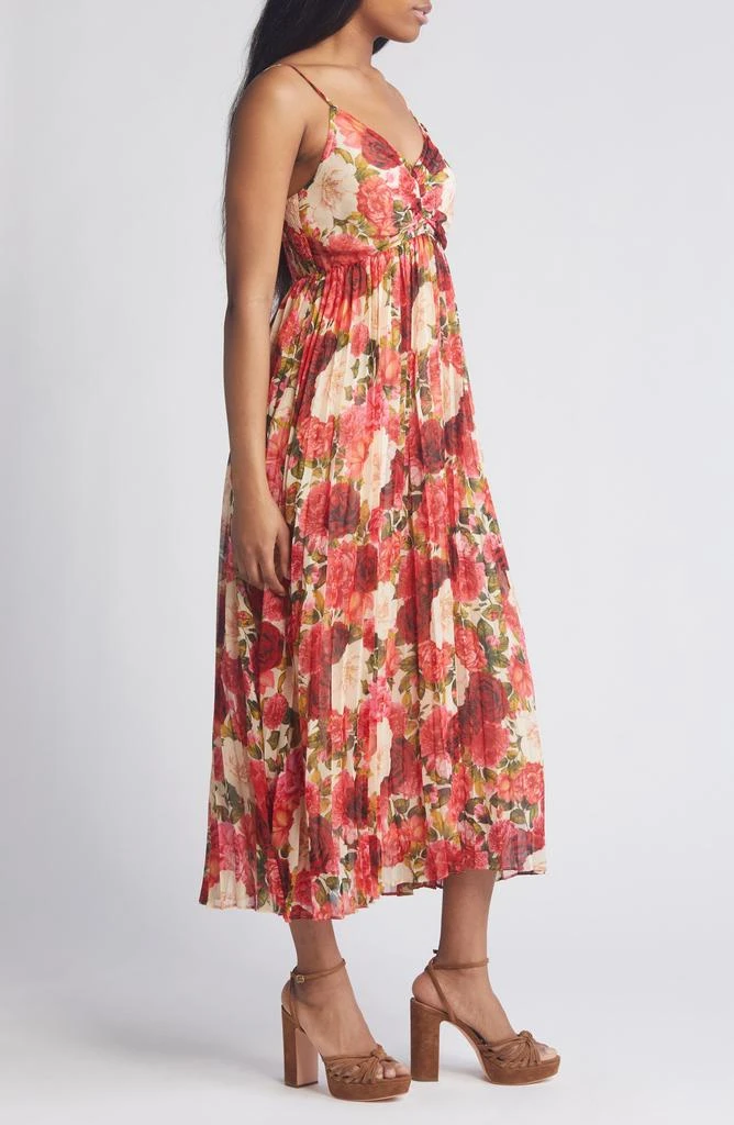Moon River Floral Print Smocked Back Sundress 3