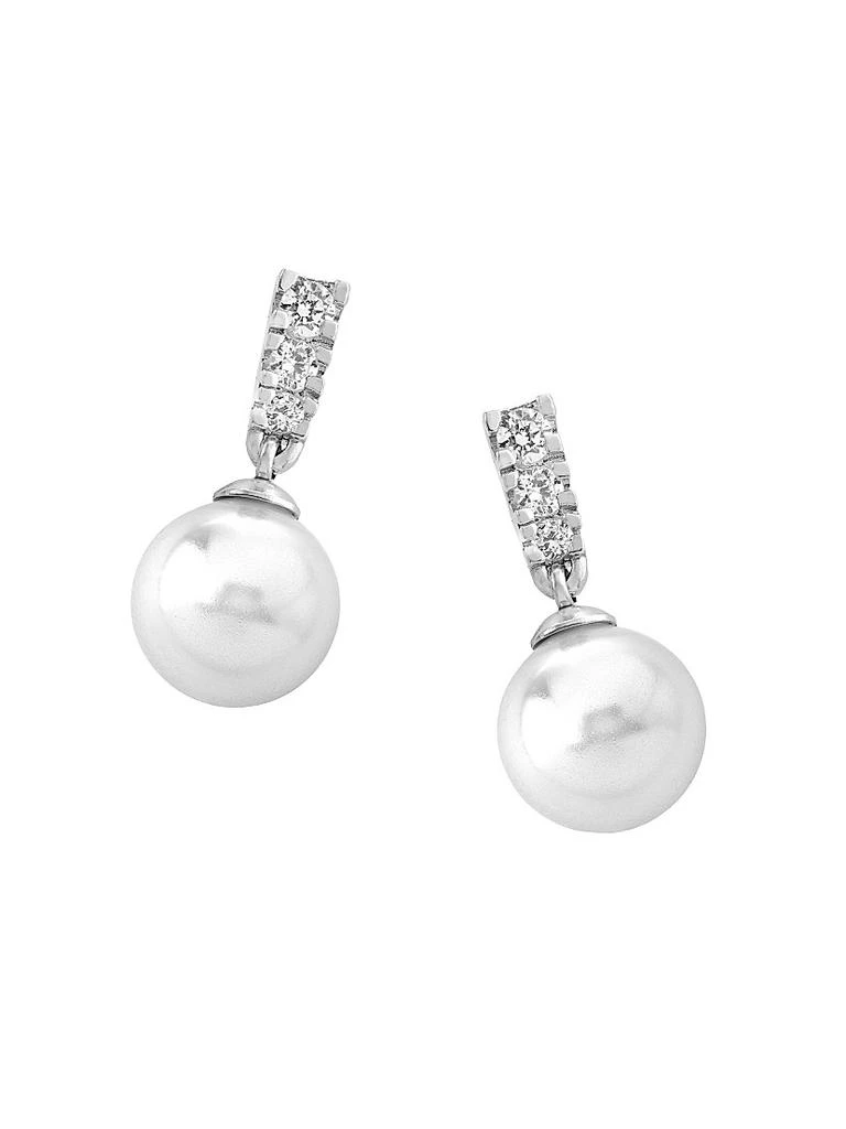 Majorica Lilit Rhodium-Plate, Crystal & Faux Pearl Short Drop Earrings 1