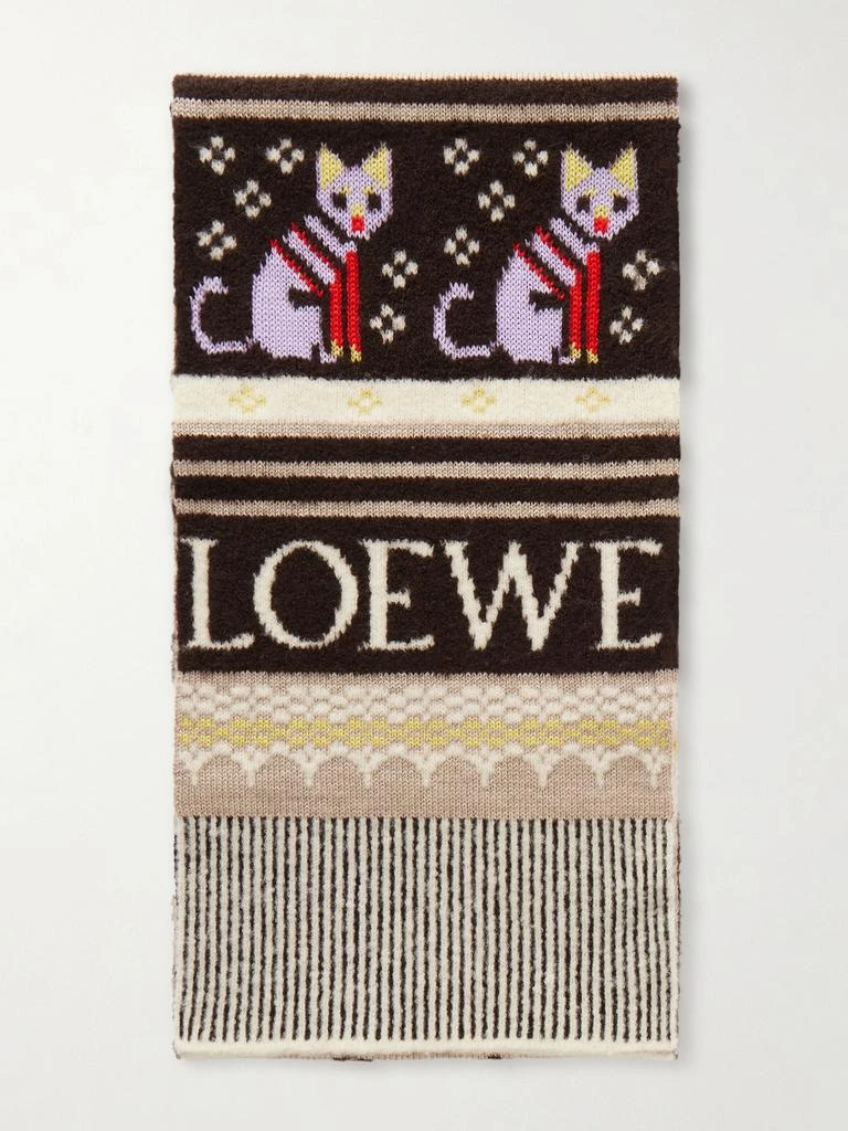 Loewe Intarsia-knit Wool-blend Scarf