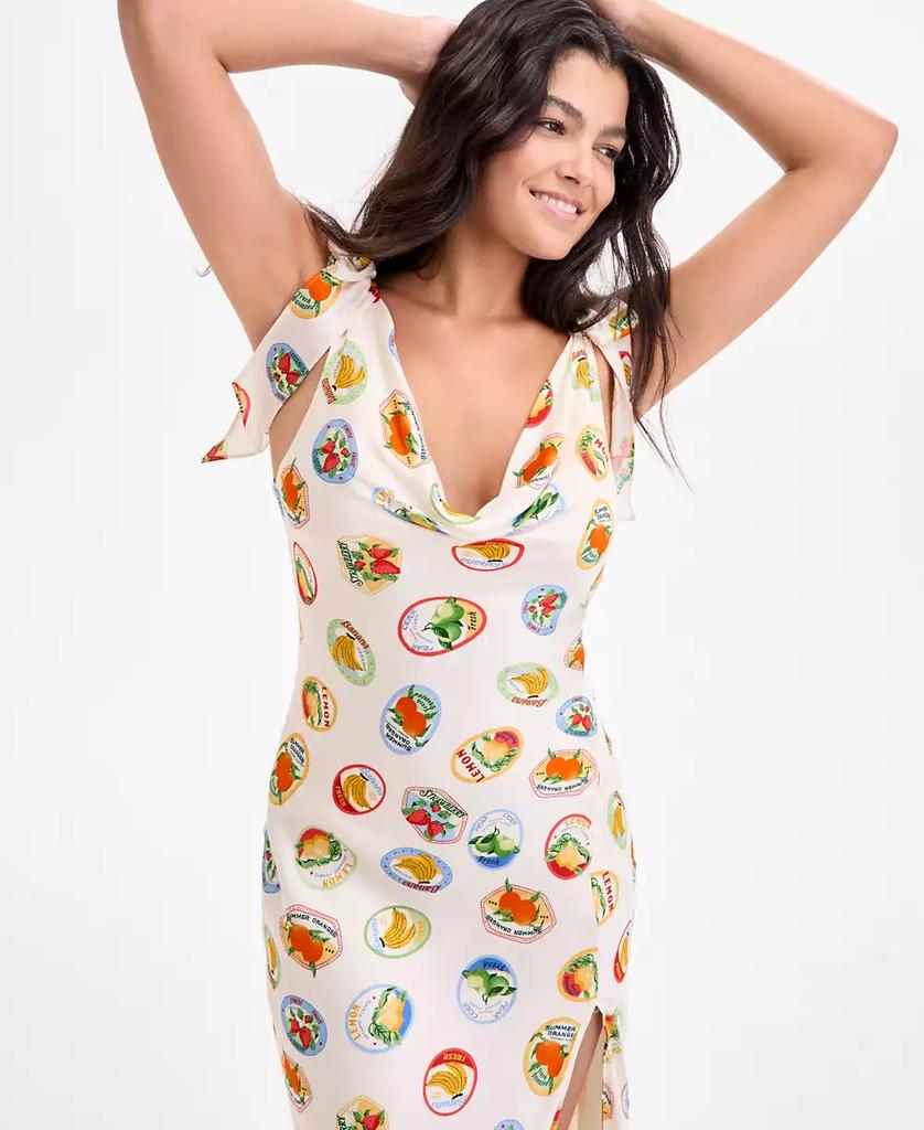 ASTR Women's Allexina Printed Tie-Shoulder Dress