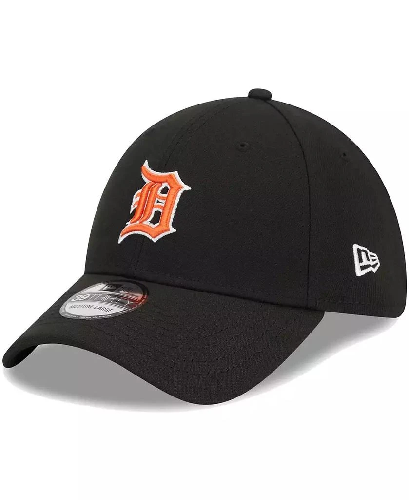 New Era Men's Black Detroit Tigers Logo 39THIRTY Flex Hat 1