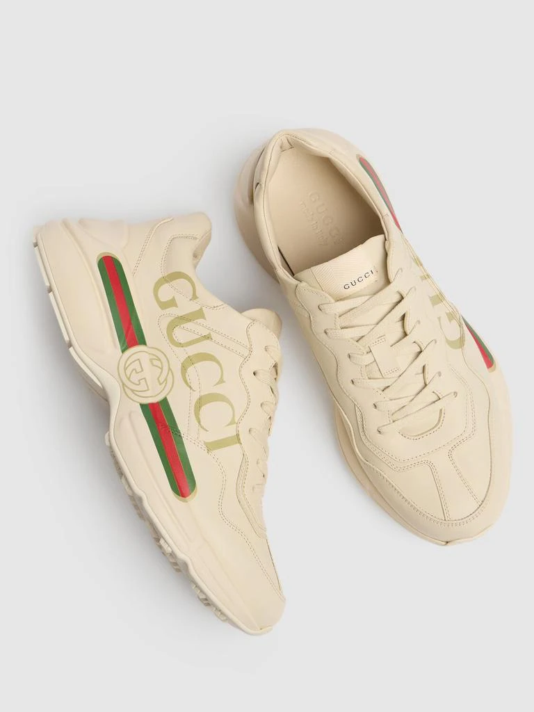 GUCCI Rhyton Gucci Print Leather Sneakers 2