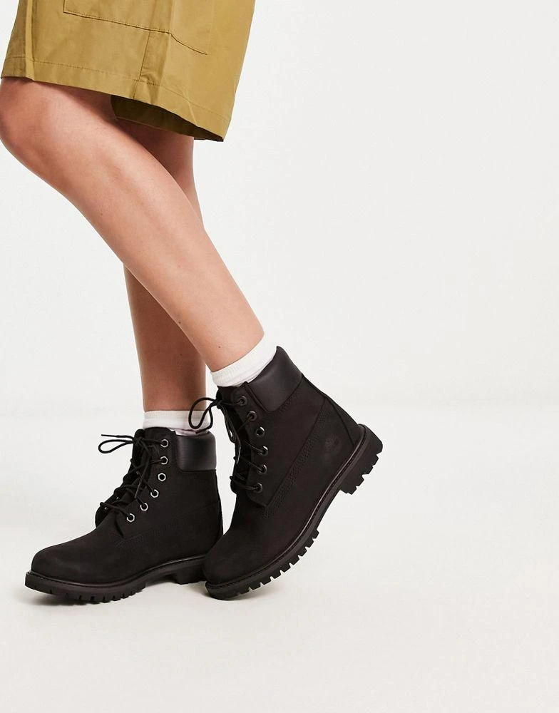 Timberland Timberland 6 inch premium boots in black nubuck leather 1