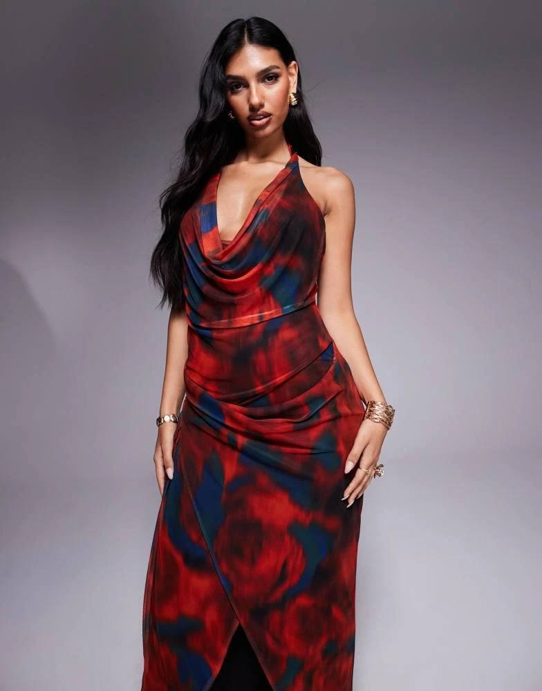 bebe satin cowl neck slip midi dress Satin Cowl Neck Slip Midi Dress