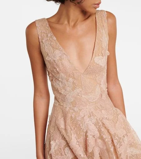 Costarellos Appliqué tulle gown 4