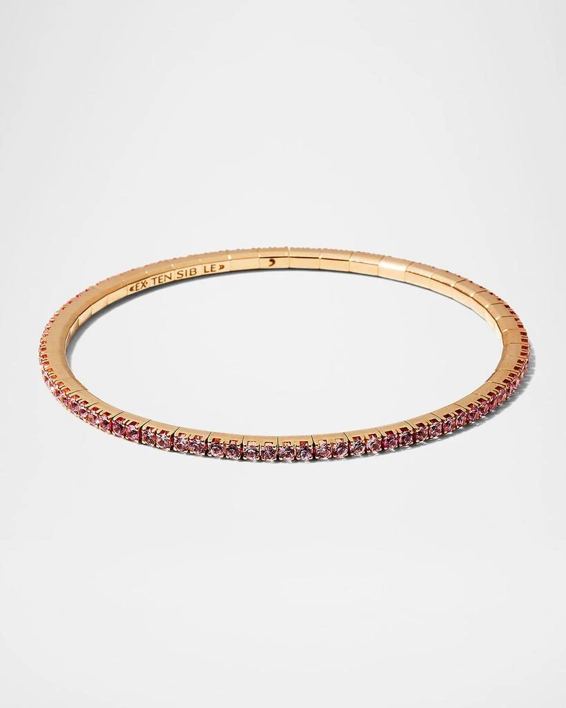 EXTENSIBLE Rose Gold Stretch Pink Sapphire Tennis Bracelet