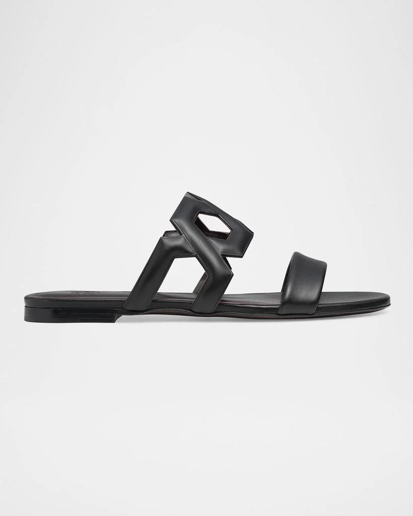Bougeotte Leather Link Flat Slide Sandals 1
