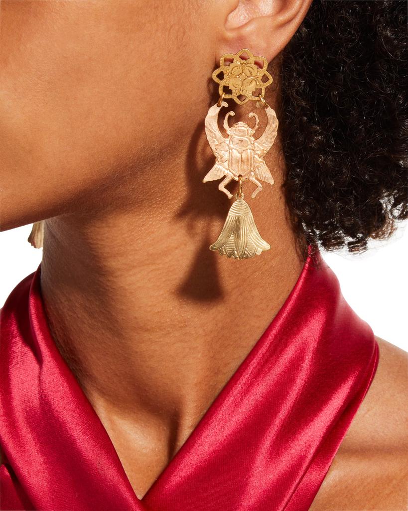 We Dream in Colour Thebes Matte Brass Earrings