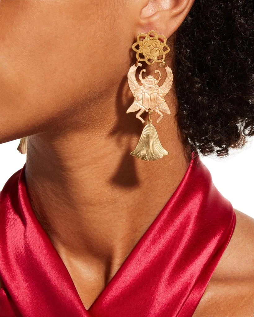 We Dream in Colour Thebes Matte Brass Earrings 2