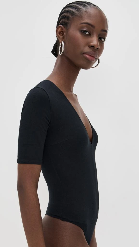 Fleur du Mal Cotton Deep V Thong Bodysuit 3