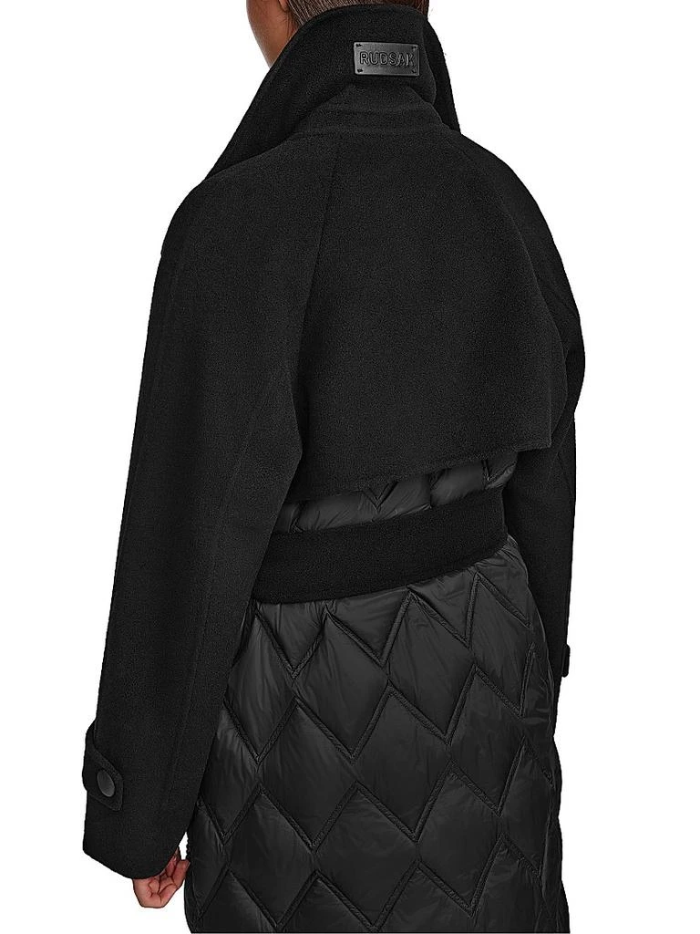 RUDSAK Zoe Quilted Double-Breasted Trench Coat 7