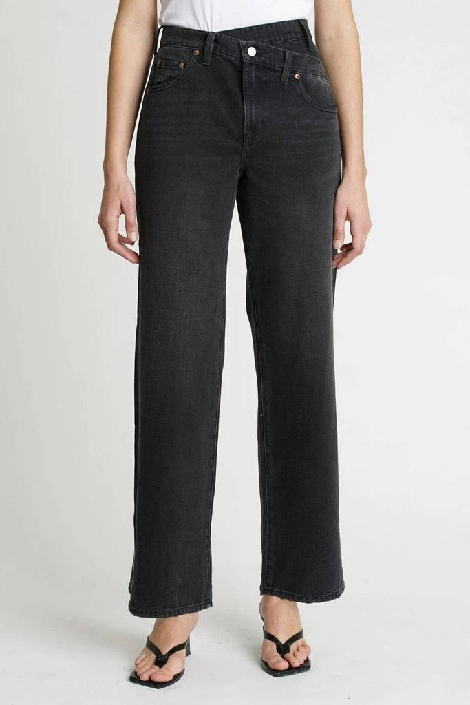 PISTOLA Bobbie Crossover High Rise Wide Leg Jeans In Taurus Black 1